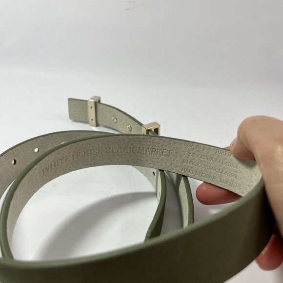 White House Black Market Sage Green Hip Fit Belt RN111459 Women’s Size S - Picture 2 of 3